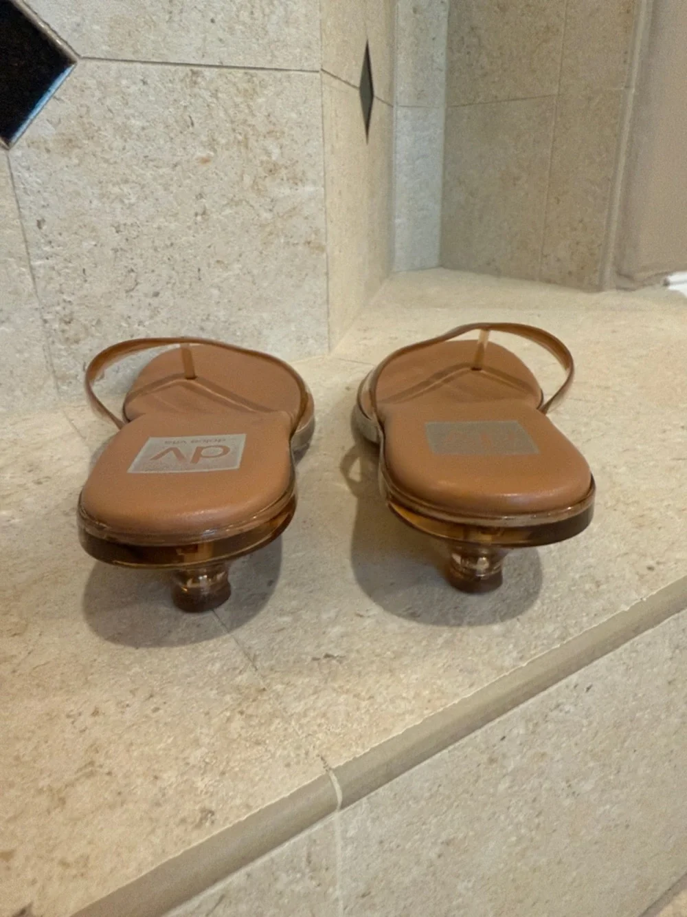 Dolce Vita Brown Sandal with Clear Vinyl Straps - Picture 4 of 4